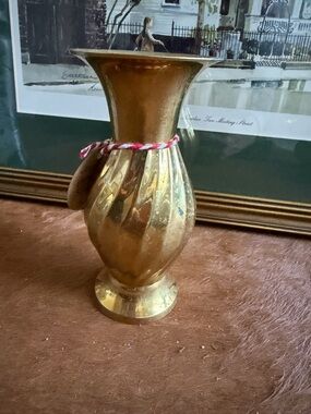 Brass Fluted Vase - Gold Decorative Accent “5